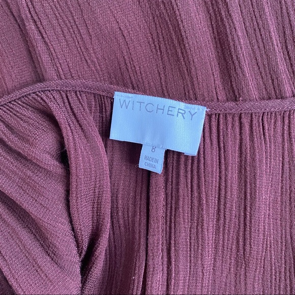 Witchery Maxi Shift Dress Size 8 Burgundy Red Relaxed Fit Spaghetti Strap - Picture 3 of 10